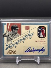 2012 Prime Cuts Biography DALE MURPHY Game Used Patch Auto #4 BRAVES LOGO /25
