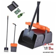 46-Inch Dog Pooper Scooper, Swivel Bin Rake Set with Extended Handle, Odor