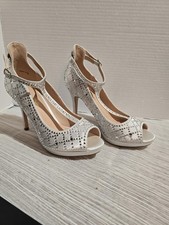 Platform Silver Rhinestone Stiletto SIZE 7 1/2