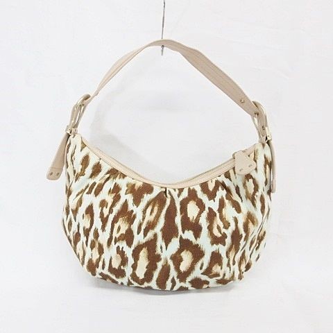 Christian Dior Shoulder Bag One Tuck Animal Print Leopard Canvas Brown Used thumbnail 2
