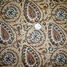 Jaspe AGRA — CORAL 100 % tela estampada de lino cáñamo 26,5 x 13 + 40 x 7" REMANENTE GRANDE