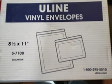 Uline S-7108 8 1/2"X11" VINYL ENVELOPES (50) SEE IMAGES