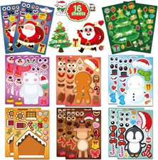 Make-a-face Stickers for Kids, Stocking Stuffers for Kids, Christmas Stickers