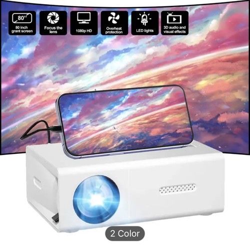 2025 Upgraded Projector 1080P UHD Portable Phone Movie Android/iOS/TV Stick UK - Picture 8 of 10