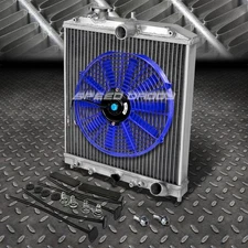 2-ROW ALUMINUM RADIATOR+1X 12"FAN BLUE FOR 92-00 HONDA CIVIC EG/DEL SOL/INTEGRA