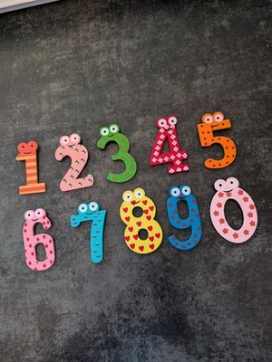Holz Magnet Zahlen 0-9 Set 4,5 cm Kinder Lernspielzeug Kühlschrankmagnete Mathe