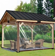 Clear Tarp 8x10FT - Heavy Duty Waterproof Vinyl with Reinforced Grommets - Tr...