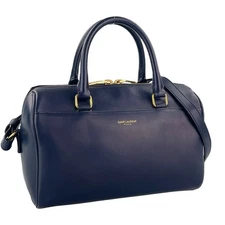 Saint Laurent Baby Duffle 2way Leather Suede Navy Shoulder bag 3798