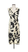 Black & white floral wrap dress