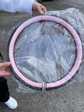 Pink Black Polka Dot Steering Wheel Cover - Cute Stylish Car Accessory Univers