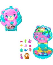 Polly Pocket Glitter Island Compact Blister Travel Toy with 1 Micro Mermaid Doll