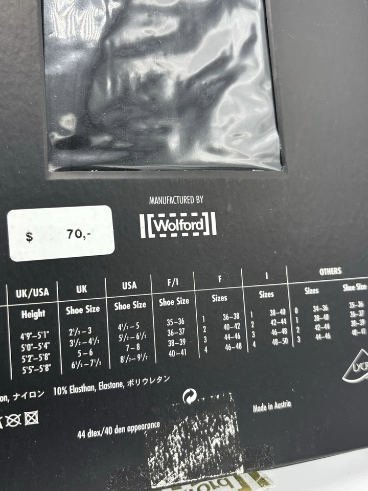 Giorgio Armani Tights by Wolford Large Black Pantyhose Seam/dot Elegant Designer - Image 4 of 4