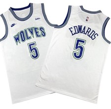 Edwards #5 White Wolves Basketball Jersey Stitched Adult Sizes S-XXL New