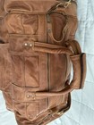 Brown Genuine Leather Duffle bag for men 22" by 10.5" by 10.5" clean & no smell — photo 8