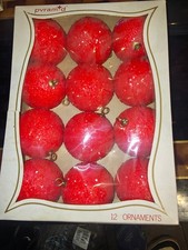 Pyramid Satin-Sheen 12 Count Red Christmas Ornaments