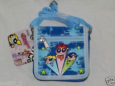 NEW WITH TAGS BLUE POWERPUFF GIRLS STRAP CASE COIN WALLET