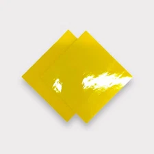 2 Pack Gold (Yellow) Tone Opaque Fusible Glass Sheets / Mosaic Squares