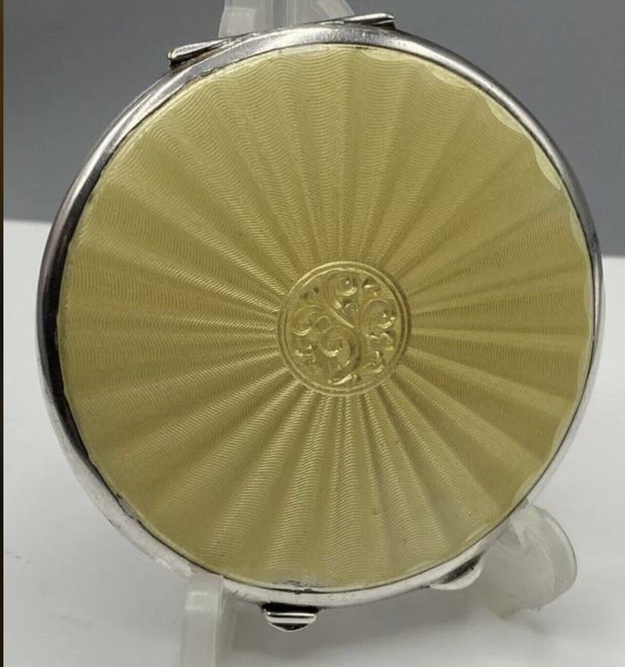 Worlds War 1 Art Deco Solid Store Silver & Enamel Jo Guilloche Max 76% OFF Compact