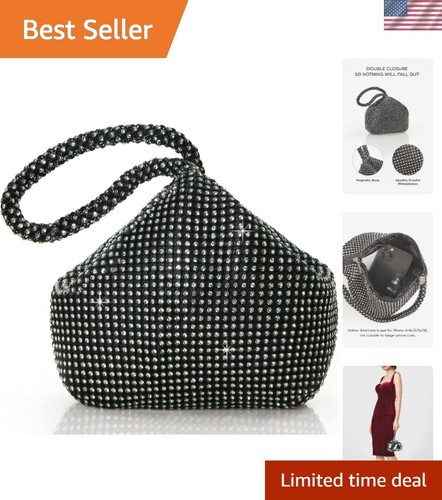 Elegant Rhinestone-Embellished Evening Bag - Two Sizes for Versatile Occasions