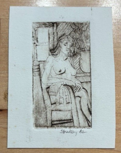 Etching John Bradley Nude Woman c. 1982