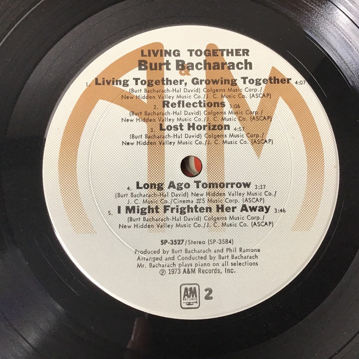Burt Bacharach Living Together 33RPM Vinyl Stereo LP 1973