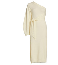 NWOT Nanuschka Cedro Terry Knit One Sleeve Midi Dress Sz M/ Creme