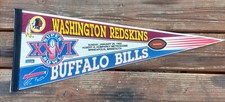 1992 Washington Redskins Super Bowl XXVI Full Size Pennant NFL Buffalo Bills