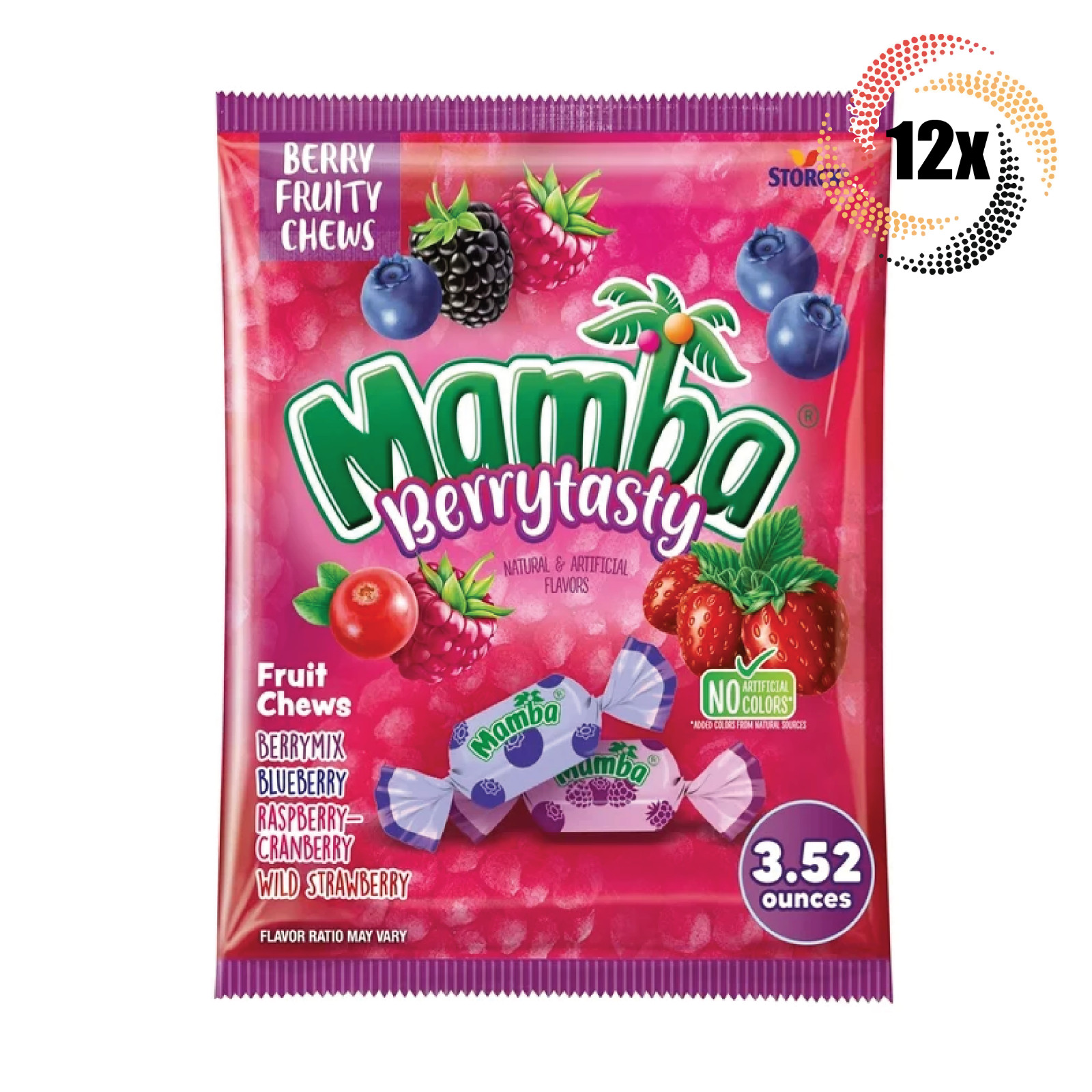 12 пакетиков Фруктовые жевательные резинки Storck Mamba BerryTasty с различными вкусами 352 унции 5990₽