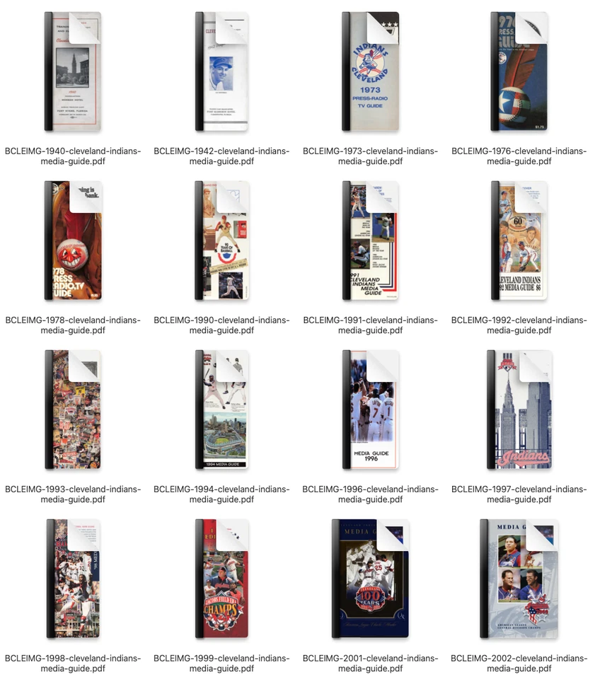 Cleveland Indians Guardians Media Guide 1940-2024 Collection 25 PDFs DVD Disc - Image 2 of 4