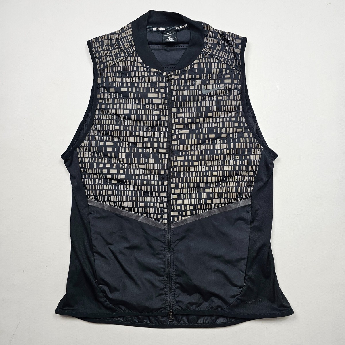NIKE - NIKE ナイキ AEROLOFT 800 VEST FLASH フラッシュ ダウン ベスト ジップアップ ブラック Lサイズ メンズ RUNNING NIKE AEROLOFT Gilet Men's Black 800 Down Fill Reflective