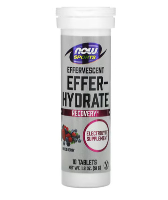 NOW Foods, Sports, Effer-Hydrate, Mixed Berry, 10 Tabletten, 51 g