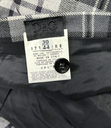 Vtg Dolce & Gabbana D&G Early 00s Long Gray Plaid Skirt 44 L - 第 5/6 張圖片