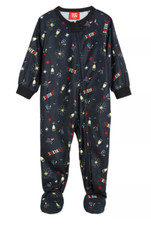 FAMILY PAJAMAS Unisex Baby New Year's Printed Footed Pajamas Size 12 MO 4301