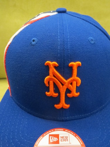 New Era NY Mets Blue Snapback Adjustable Hat, American Flag Side Wedge - Picture 5 of 24