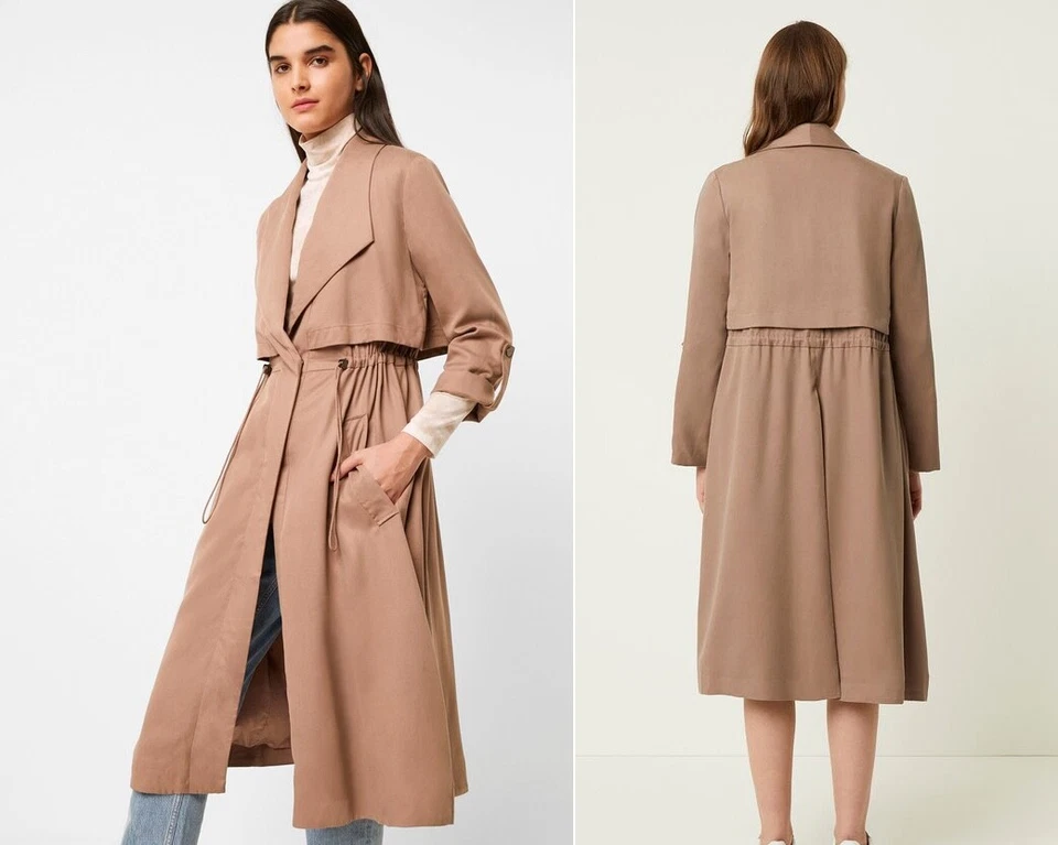 French Connection Lyocell пальто Carla, M US8, серый, тренч стиль пальто - Изображение 2 из 4