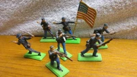Vintage 1971 Britain Deetail Union Civil War Soldiers, 7 different poses England