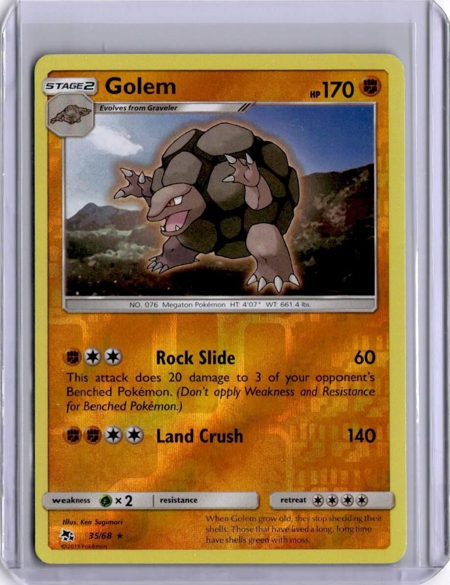 Golem 35/68 Rare Reverse Holo 2019 Hidden Fates Pokémon Card Near Mint