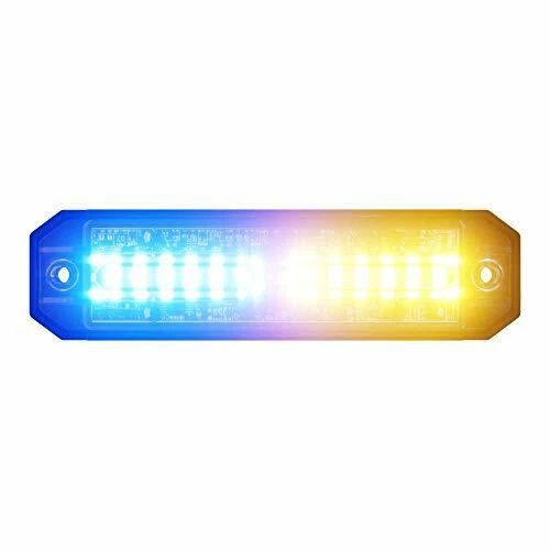 Ultra 12 LED Amber Blue Grill Strobe Light Emergency Vehicle Truck Surface Mount