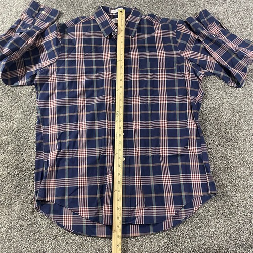 Bonwitt Teller Vintage Plaid Long Sleeve Button Up Men's Size Large Blue - Picture 6 of 10