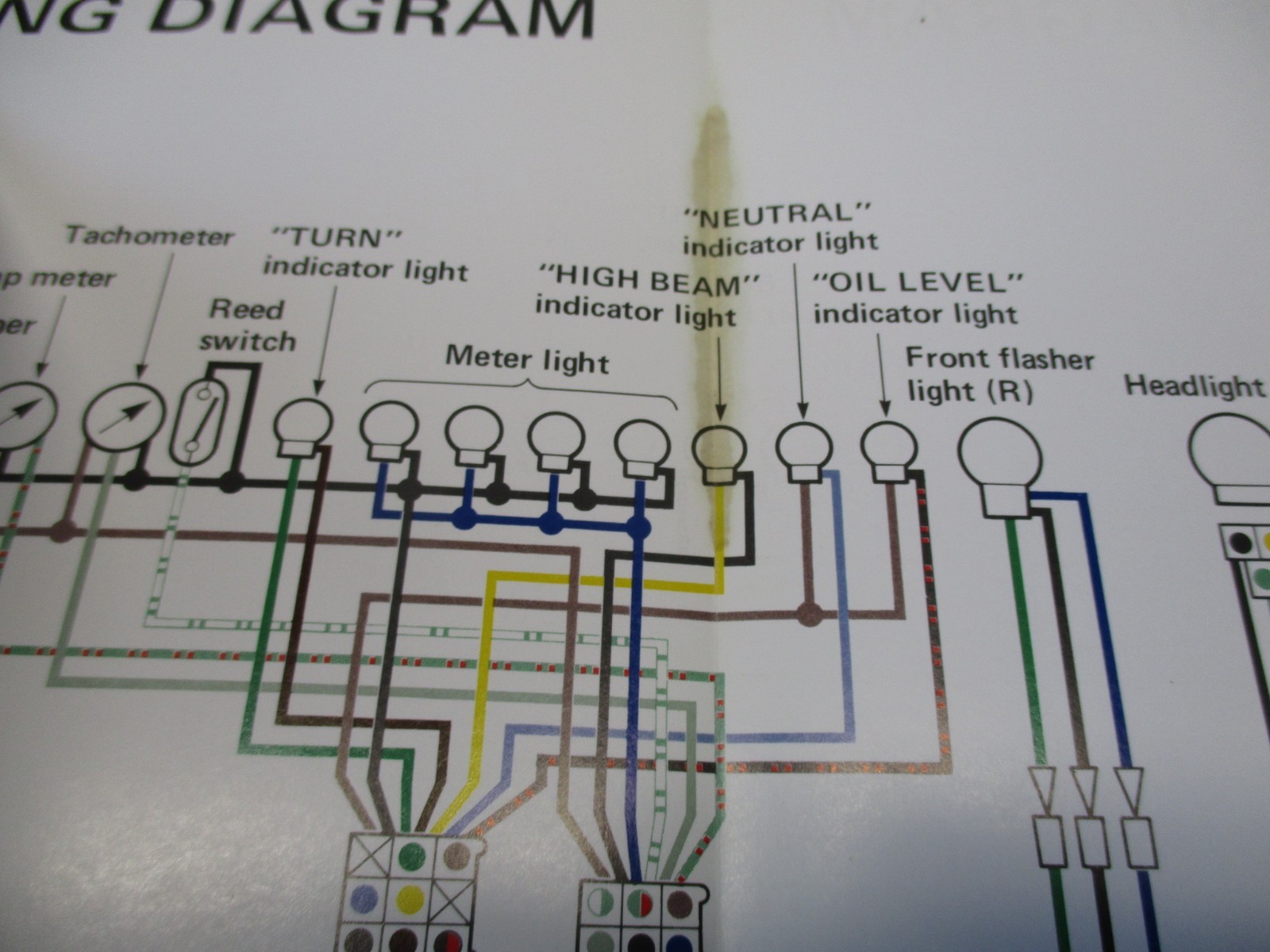 YAMAHA FZR1000T FZR 1000 T 1987 GENUINE COLORED WIRING DIAGRAM