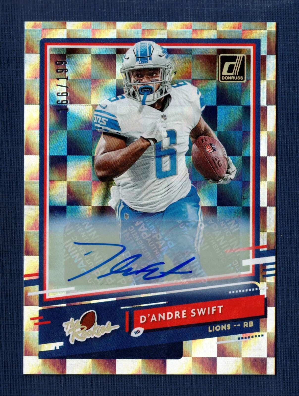 2020 Donruss The Rookies D'Andre Swift (RC) Auto /199 #TR-DS Detroit Lions MINT+