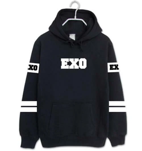 Exo Hoodie Fashion Kpop Black Pullover Moletom For Men Women Loose