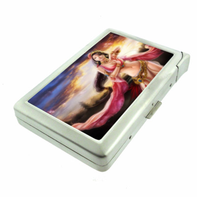 Harem Pin Up Girls D9 Cigarette Case with Built in Lighter Metal Wallet 
