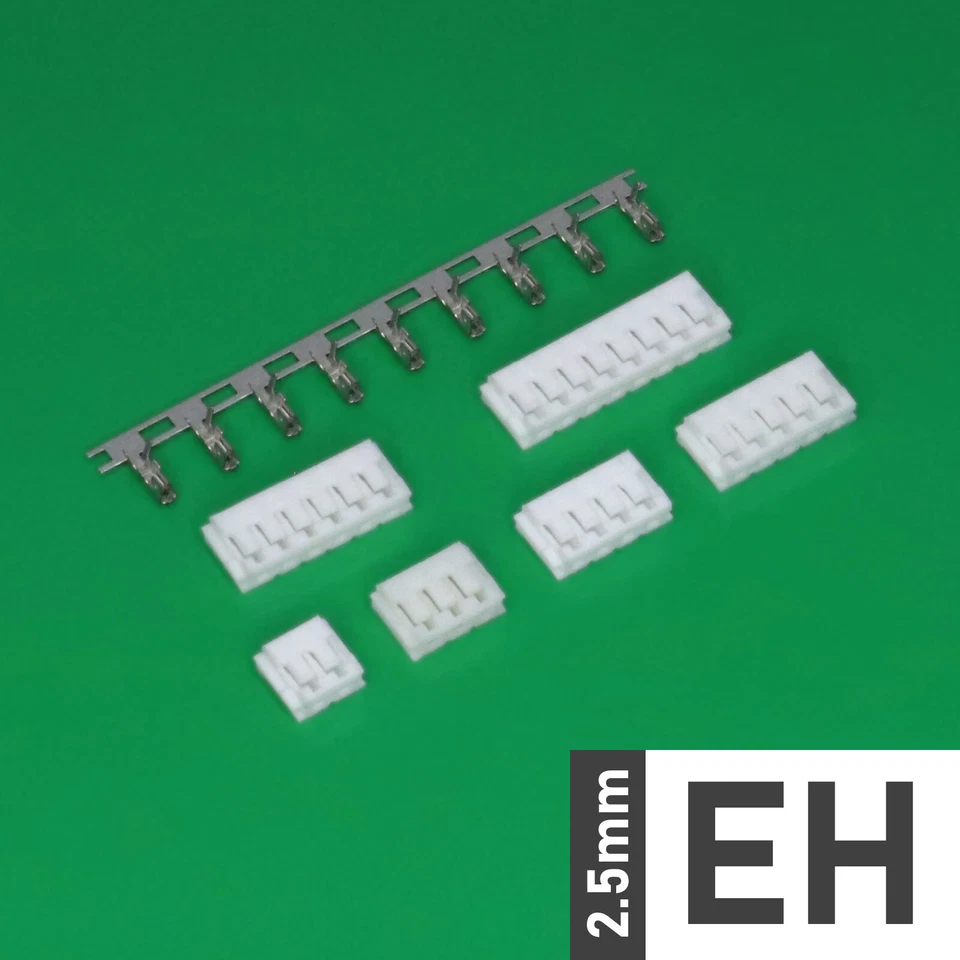 EH 2.5mm Plug + Crimps 2-8p Crimp Connector B2W (JST EH Style)