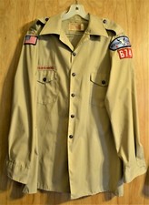 Vintage Boy Scout Adult Shirt, Patches, Montana, Flag Clothing Uniform BSA