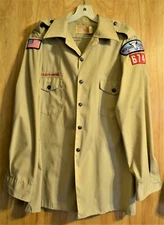 Vintage Boy Scout Adult Shirt, Patches, Montana, Flag Clothing Uniform BSA