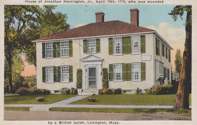 Lexington Massachusetts Houe of Jonathan Harrington Postcard