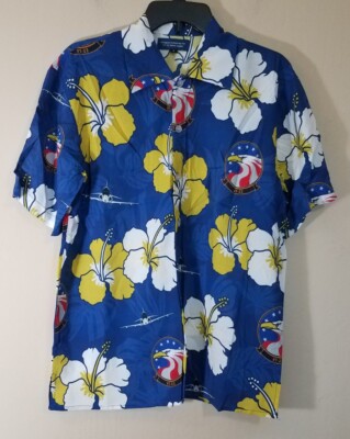VT-22 Golden Eagles Squadron Shirt Men size Small Hawaiian Rayon Aircrafts Jets
