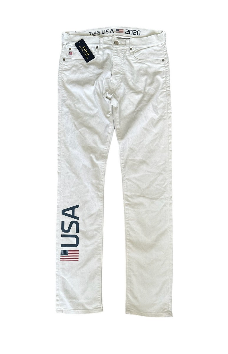 Polo Ralph Lauren Jeans Mens 2020 Olympics White Team USA Pockets