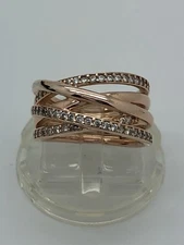 Authentic Pandora Silver Rose Entwined Ring Size 5.25 180919CZ-50 